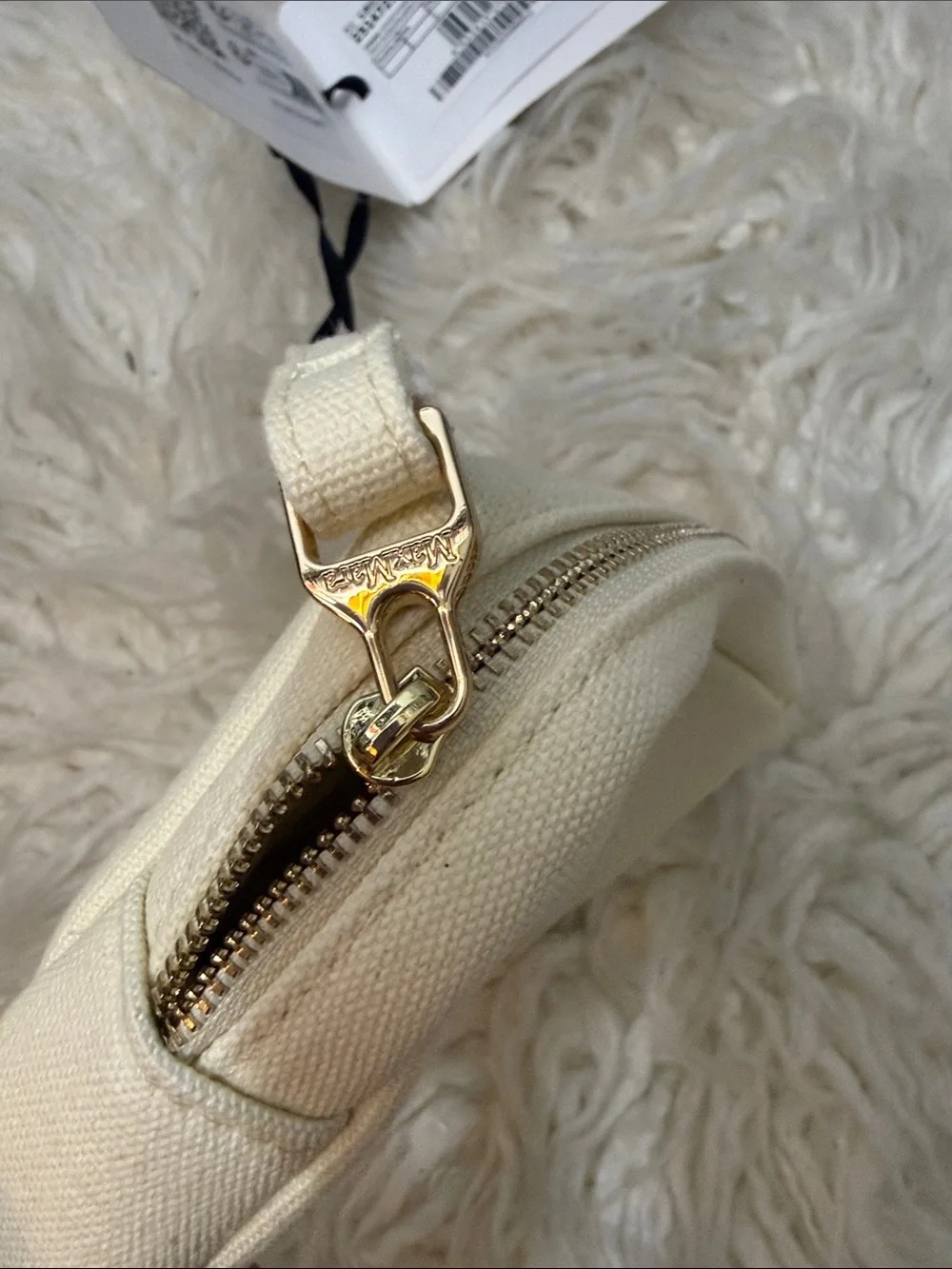 NWT Max Mara Cream Wristlet Cosmetics Bag
